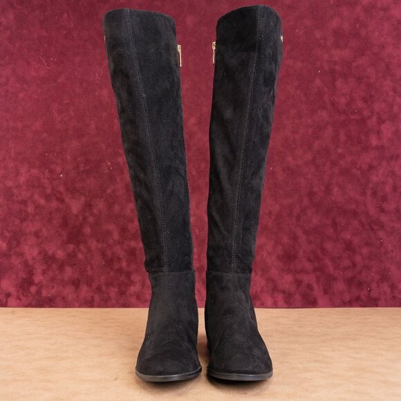 Michael Kors Women Black Fabric Vegan MK Logo OTK Fashion Boots sz 7 - Picture 3 of 10